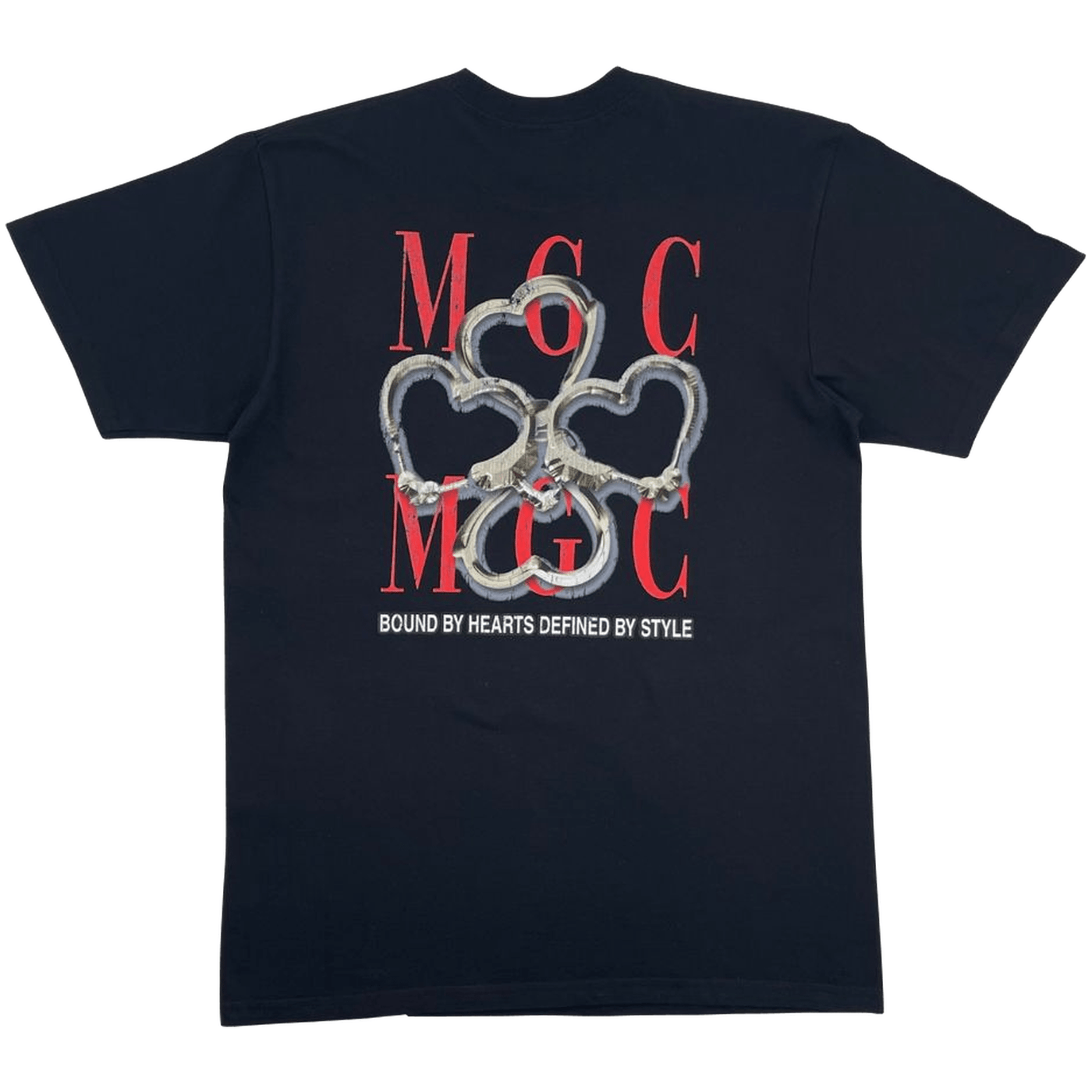 Bounded Hearts T Shirt — premium cotton tee with defined streetwear styling. - Black