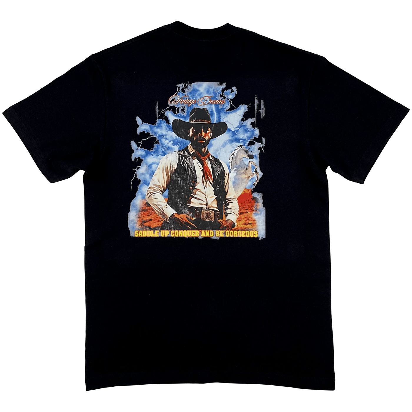 Vintage Dreams T Shirt — classic cotton tee with balanced everyday fit. -Black