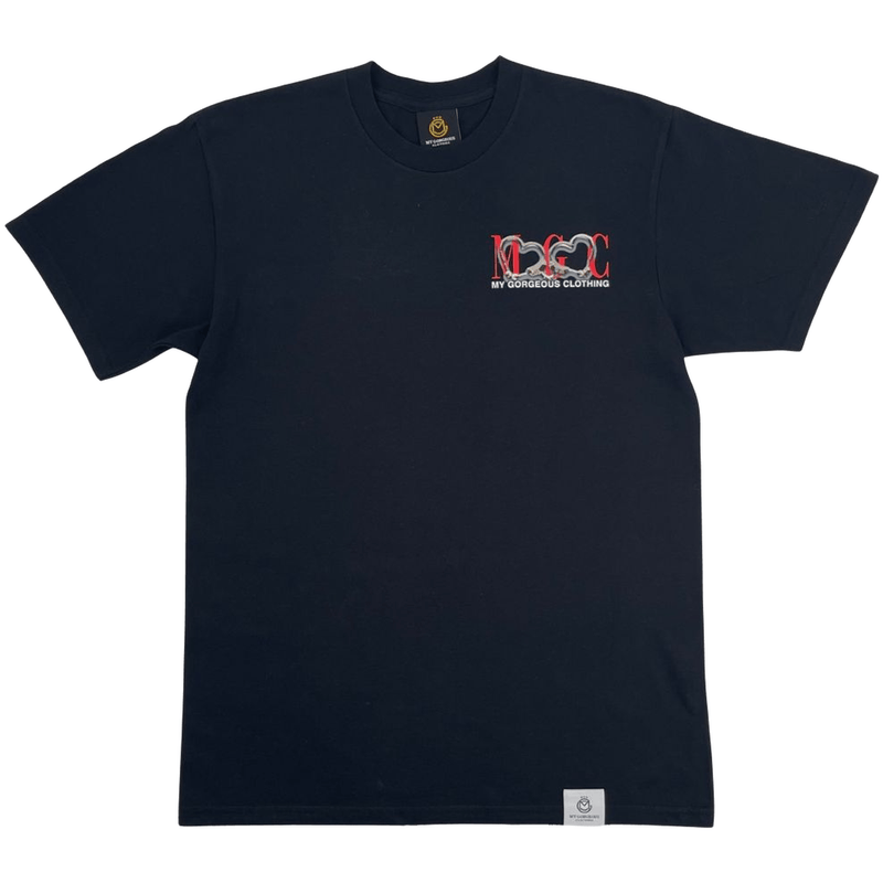 Bounded Hearts T Shirt — premium cotton tee with defined streetwear styling. - Black