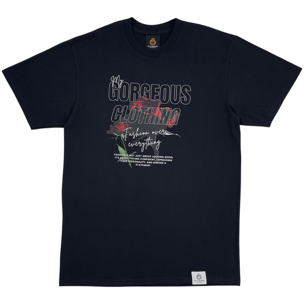 My Rose, My Style T Shirt — breathable cotton tee with statement graphic and comfortable fit. -Black
