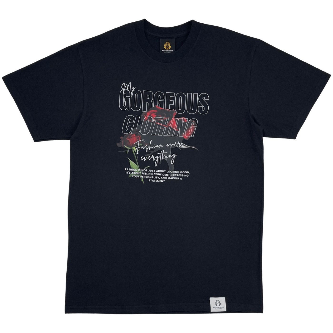 My Rose, My Style T Shirt — breathable cotton tee with statement graphic and comfortable fit. -Black