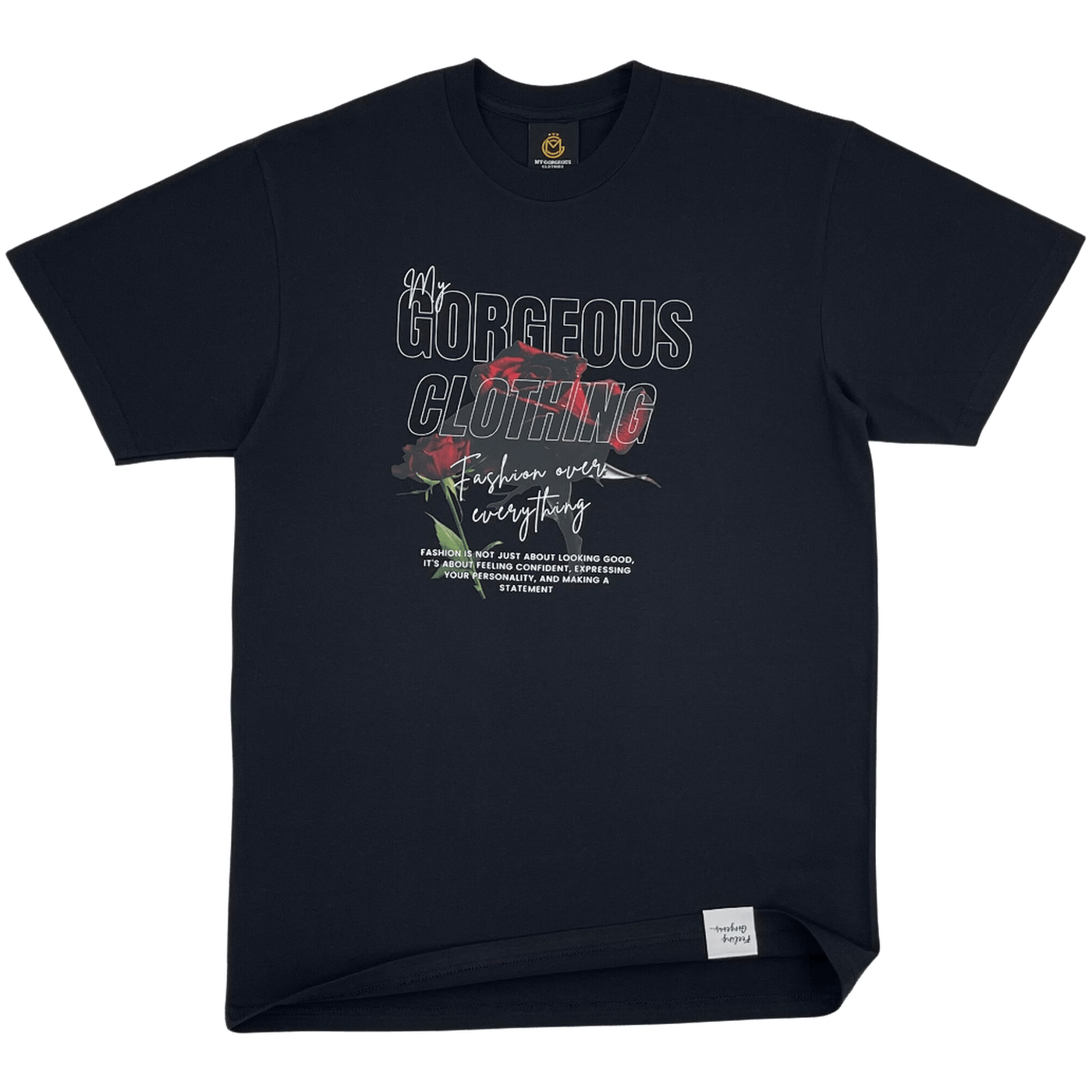My Rose, My Style T Shirt — breathable cotton tee with statement graphic and comfortable fit. -Black