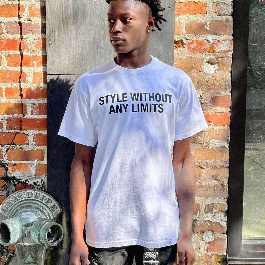 Without Any Limits T Shirt — breathable relaxed cotton tee with all-day comfort. -White